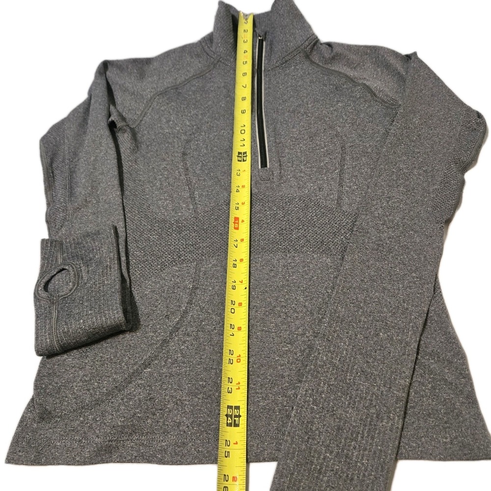Lululemon Swiftly Tech Half Zip Pullover Heather Gray Thumb Holes Size 2 - Picture 3 of 8